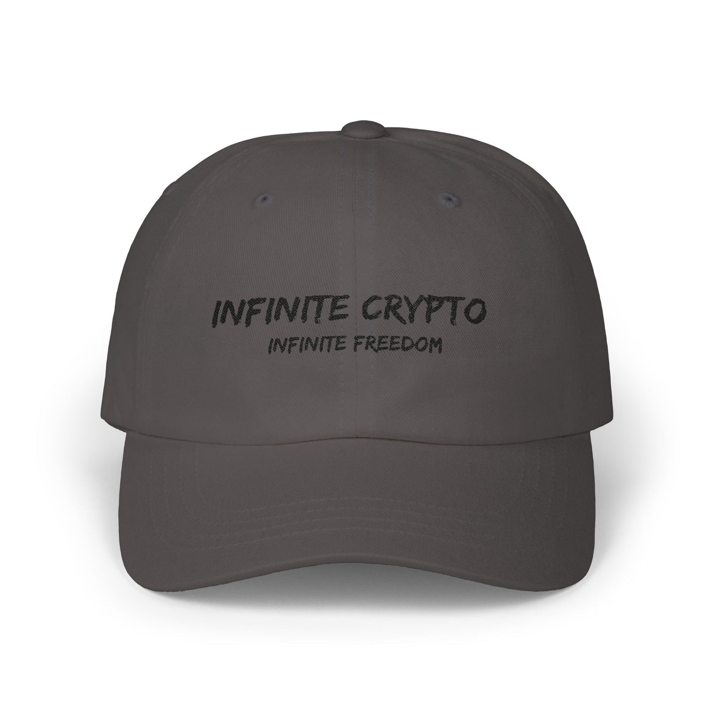 Infinite Crypto Dad Cap - White Adjustable Hat for Crypto Enthusiasts