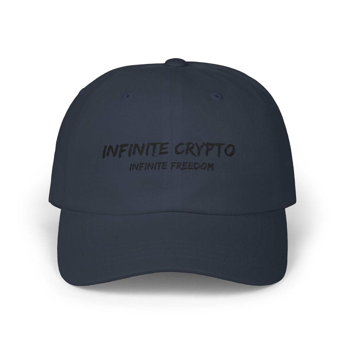 Infinite Crypto Dad Cap - White Adjustable Hat for Crypto Enthusiasts