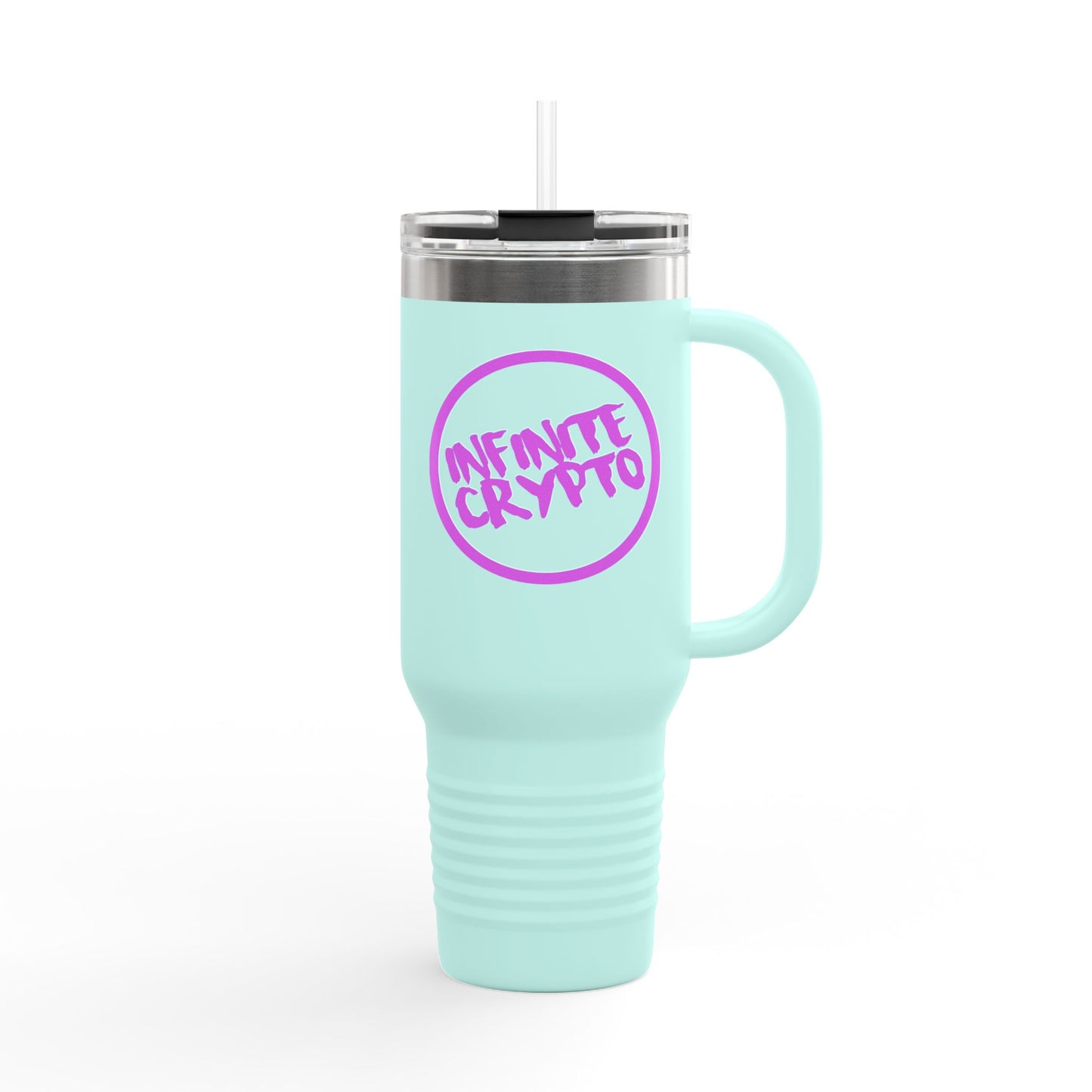 Insulated Travel Mug - 40oz Infinite Crypto Design for Adventure Lovers & Digital Nomads