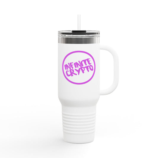 Insulated Travel Mug - 40oz Infinite Crypto Design for Adventure Lovers & Digital Nomads