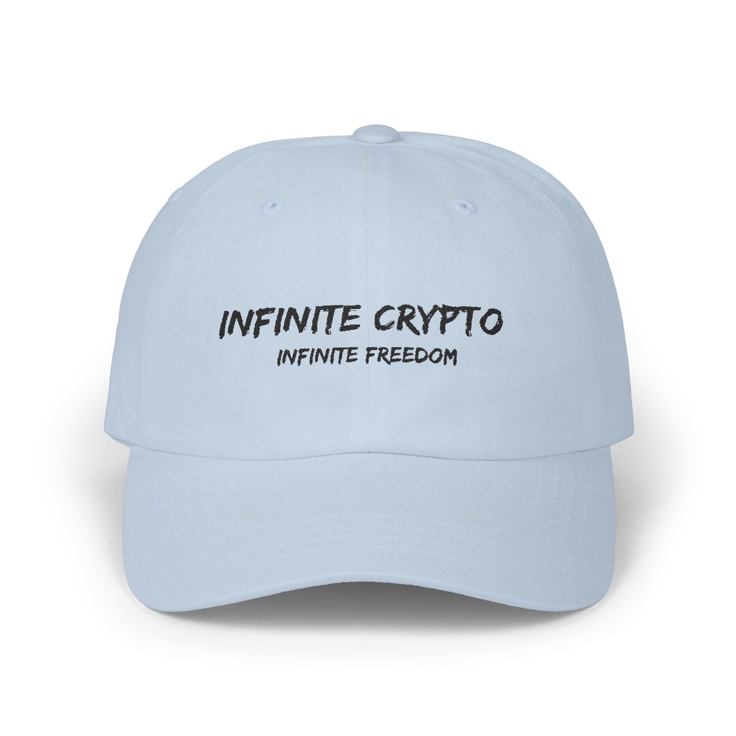 Infinite Crypto Dad Cap - White Adjustable Hat for Crypto Enthusiasts