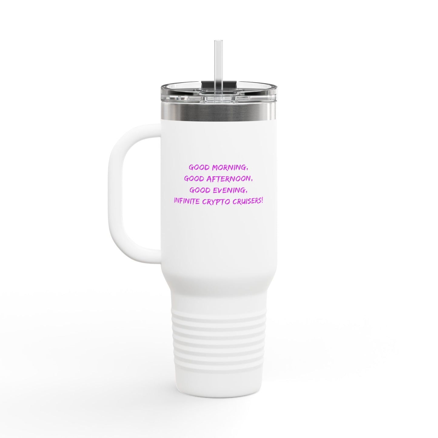 Insulated Travel Mug - 40oz Infinite Crypto Design for Adventure Lovers & Digital Nomads