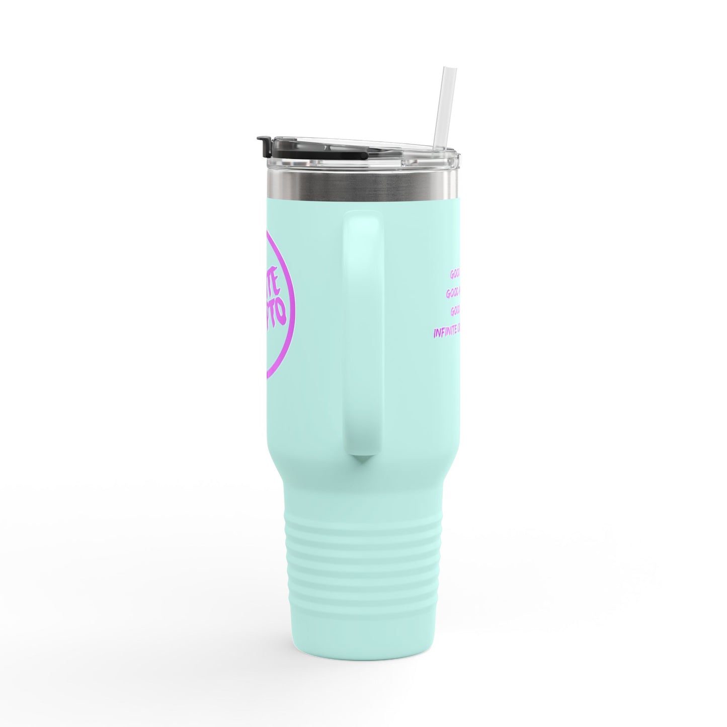 Insulated Travel Mug - 40oz Infinite Crypto Design for Adventure Lovers & Digital Nomads